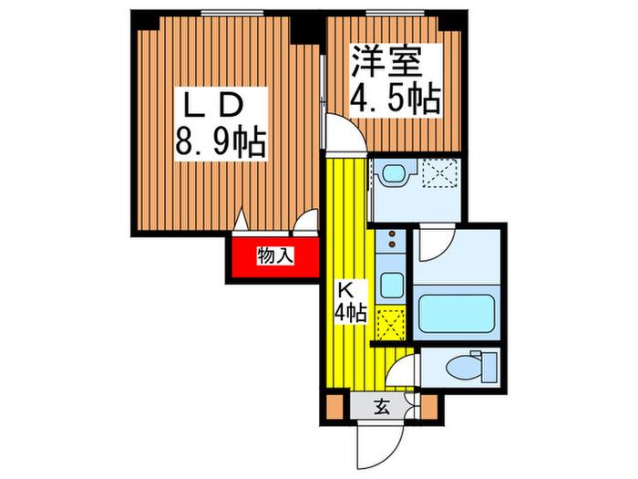 AXIS桜木町(1LDK/6階)の間取り写真