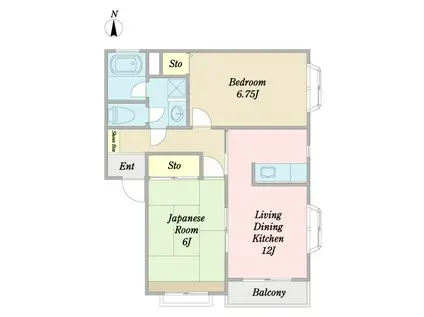 エレガンスKATOHI(2LDK/1階)の間取り写真