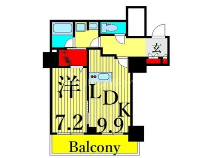 ロイヤルパークスタワー南千住(1LDK/13階)の間取り写真