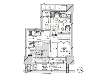 ディアナコート目黒(1LDK/5階)の間取り写真