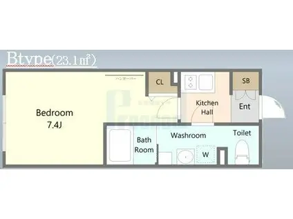 AGRACES小竹向原(1K/1階)の間取り写真