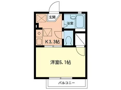 クレール梨木(1K/2階)の間取り写真