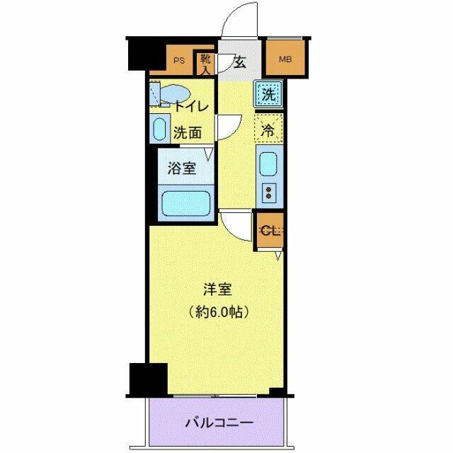 ジェノヴィアお花茶屋IIスカイガーデン(1K/1階)の間取り写真