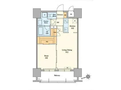 RJRプレシア吉塚駅前II(1LDK/5階)の間取り写真