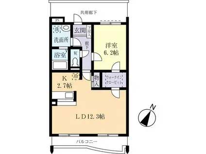 ペトリュス(1LDK/1階)の間取り写真