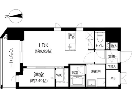 MGH大濠パーク(1LDK/7階)の間取り写真