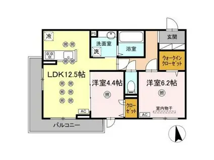 アネックスV(2LDK/2階)の間取り写真