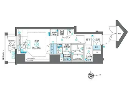 ZOOM新宿下落合(ワンルーム/4階)の間取り写真