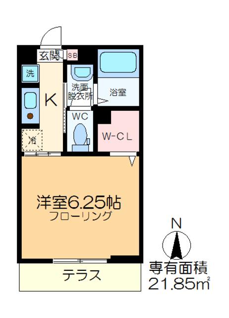コンフォール高砂(1K/1階)の間取り写真