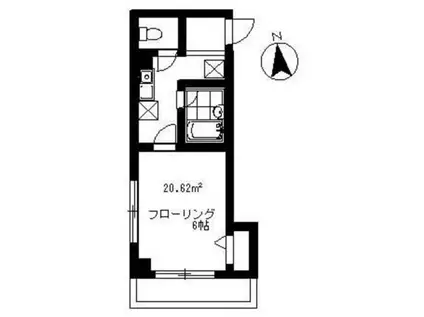 バーンフリート横浜四番館(1K/4階)の間取り写真