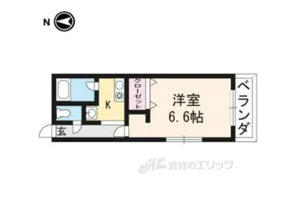 ルミエール上野(1K/1階)の間取り写真