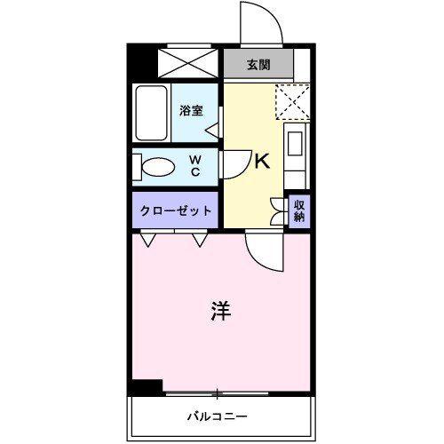 湯浅ビル(1K/5階)の間取り写真