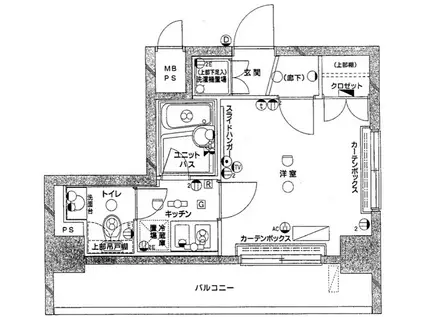 ルーブル中野坂上(1K/12階)の間取り写真