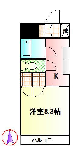 マ・シャンブル(1K/2階)の間取り写真
