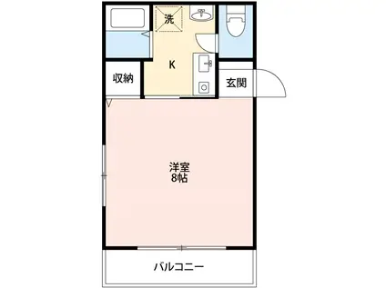 シャトー葵(1K/4階)の間取り写真