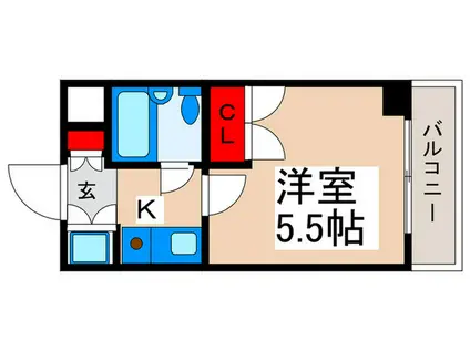 リュミエ浦安(1K/2階)の間取り写真