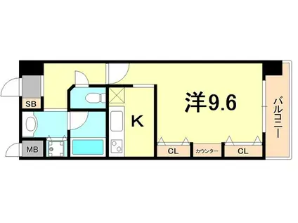 KAISEI新神戸第2ウエスト(1K/3階)の間取り写真