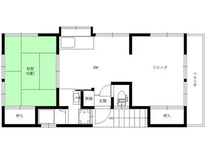 いねながフラッツ(1LDK/2階)の間取り写真