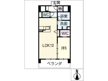 フォンティーヌ川名(1LDK/5階)の間取り写真