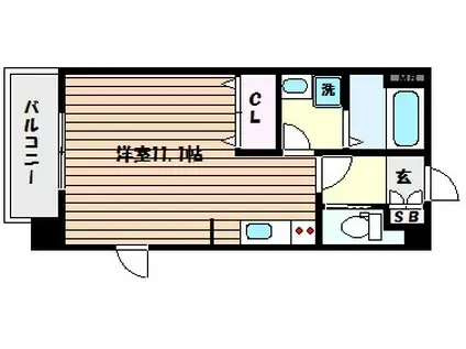 ルミノール御影(ワンルーム/2階)の間取り写真