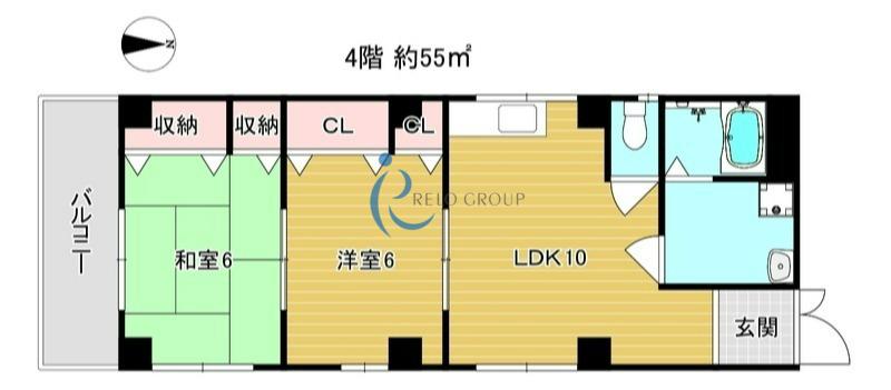 セレッソプラーサ中川(2LDK/4階)の間取り写真