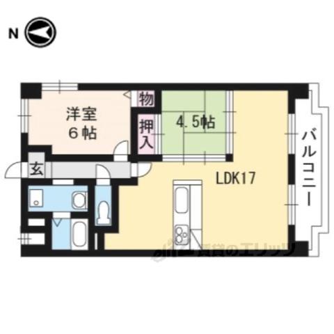 グランビュー葛野(2LDK/3階)の間取り写真