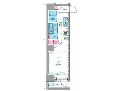 GENOVIA南千住VII(1K/4階)の間取り写真