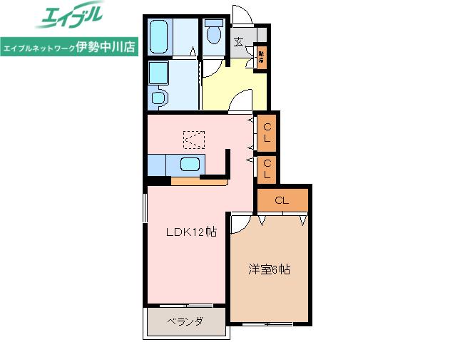 プルミエ・ラム-ルB棟(1LDK/1階)の間取り写真