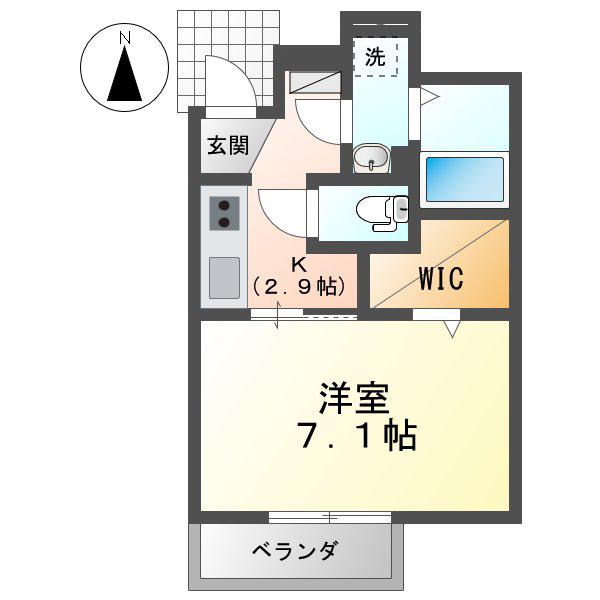 サニープレイス(1K/1階)の間取り写真