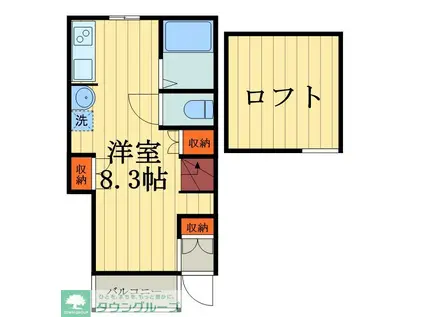 LIBERTA本前川II(ワンルーム/1階)の間取り写真