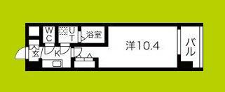THE MUSIC COURT(1K/4階)の間取り写真