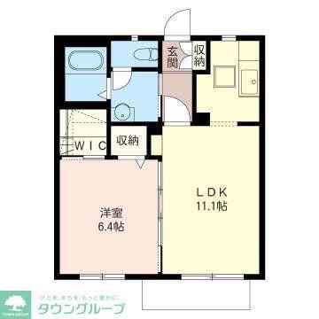 ベルデュールIII(1LDK/2階)の間取り写真