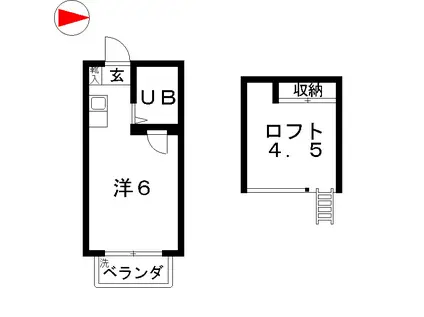 ソレイユひばりヶ丘II(ワンルーム/1階)の間取り写真