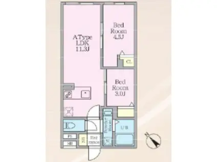 エルファーロ早稲田(2LDK/2階)の間取り写真