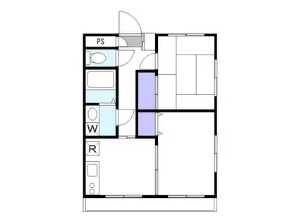 マンション大橋(2DK/1階)の間取り写真