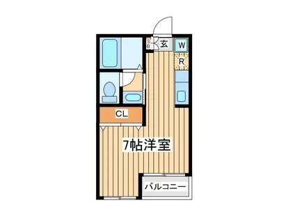 メゾンアテネ(ワンルーム/2階)の間取り写真