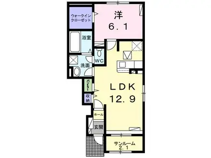 サン ポポラ(1LDK/1階)の間取り写真