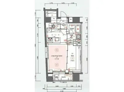 SYNEX PREMIER ASAKUSABASH(1LDK/10階)の間取り写真