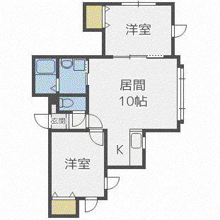 クオーレ(2LDK/3階)の間取り写真