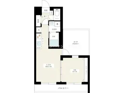 ハーモニーレジデンス東京サウスゲート(1LDK/5階)の間取り写真