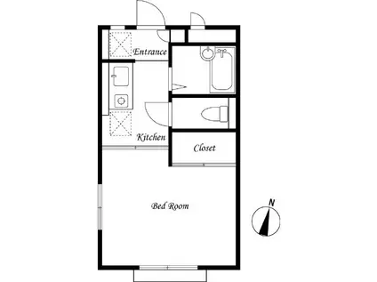 フジハイツ7号館(1K/1階)の間取り写真
