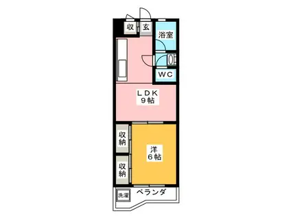 JR東海道本線 岐阜駅 バス乗車時間:42分 最寄りバス停で下車 徒歩5分 4階建 築45年(1LDK/2階)の間取り写真