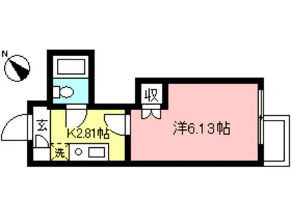 プレリュード(1K/2階)の間取り写真