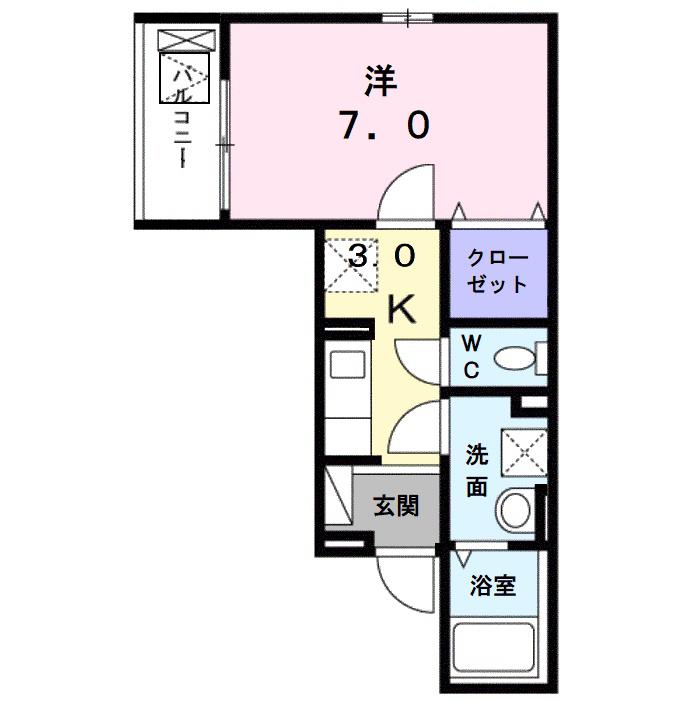 ハイツ ユベーレン(1K/3階)の間取り写真