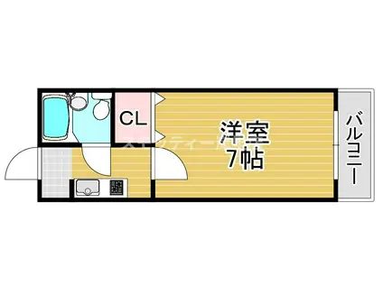 コーポリーブル16(1K/3階)の間取り写真