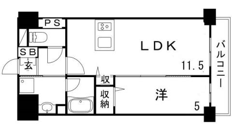 プレ・ラ・メール御影II(1LDK/3階)の間取り写真