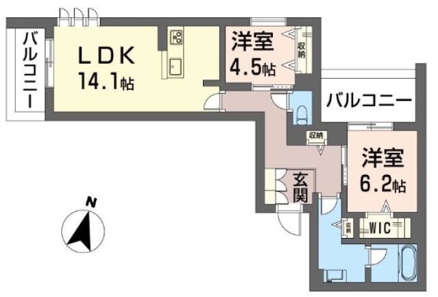 東武東上線 ふじみ野駅 徒歩15分 3階建 新築(2LDK/3階)の間取り写真