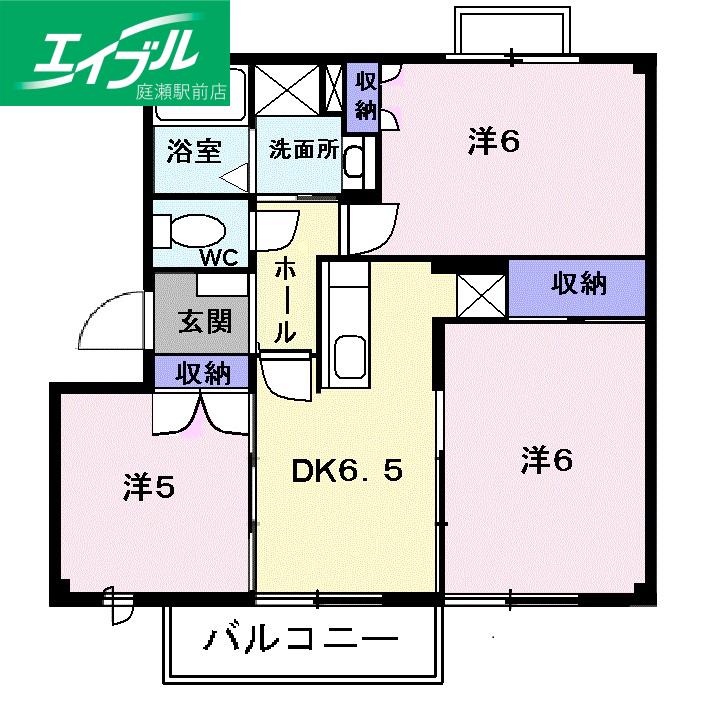 パストラルII(3DK/2階)の間取り写真