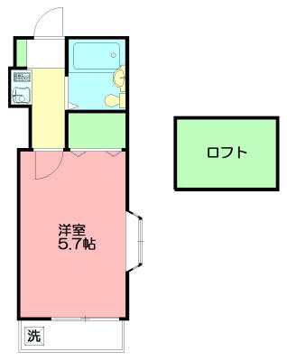 グランドエル藤が岡(1K/2階)の間取り写真