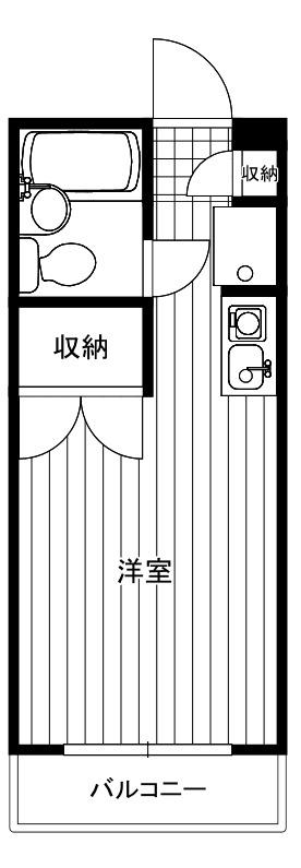 グリーンハイツ西町(ワンルーム/2階)の間取り写真